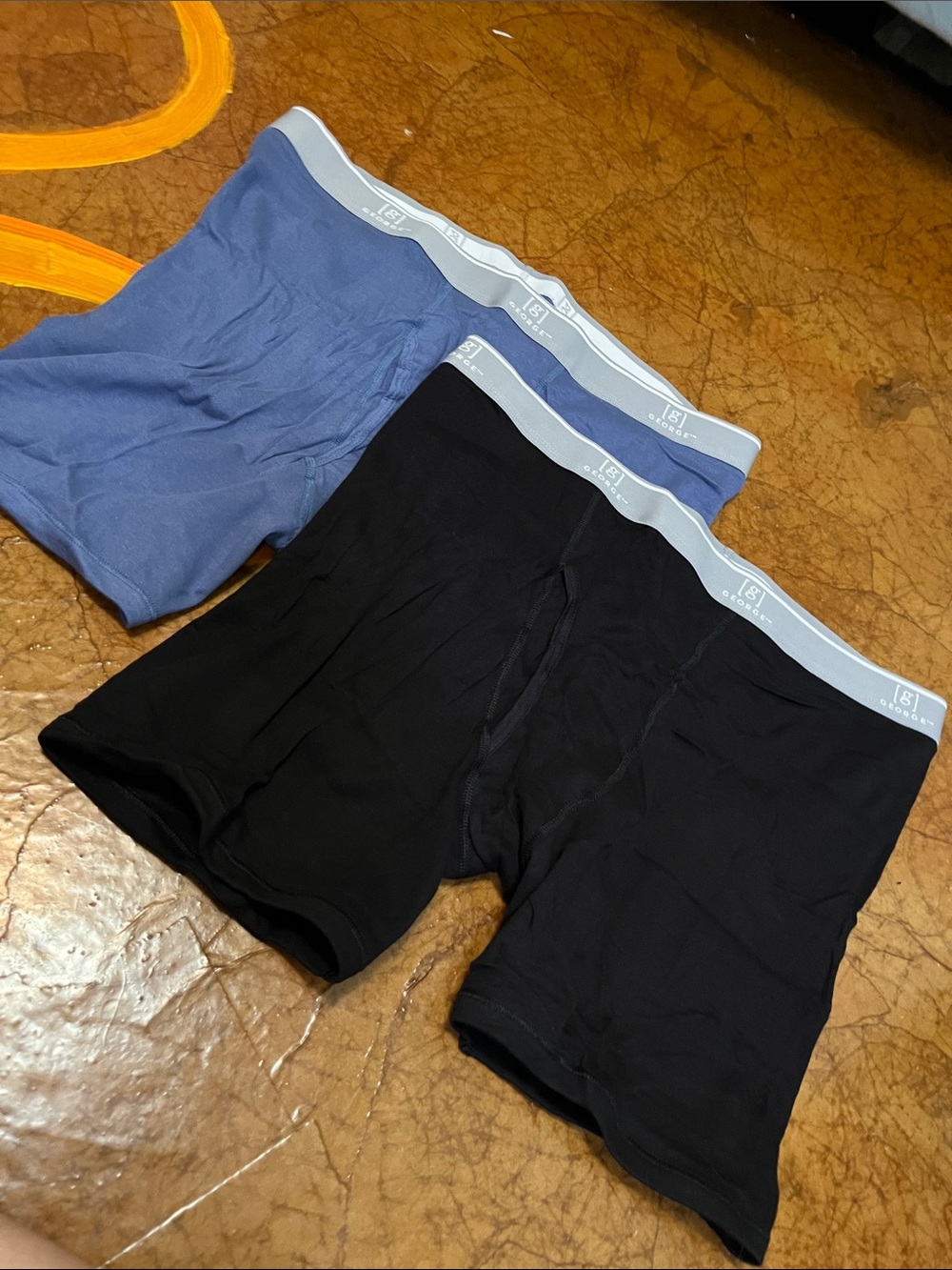 NEW George Men's Boxer Briefs – Black & Blue (2-Pack) Sz 3XL